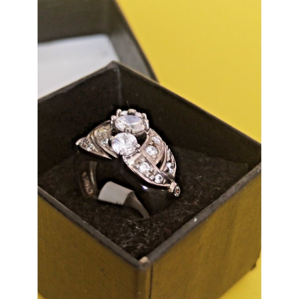 925 Sterling Silver Women's Ring size 4.5 Cubic Zirconia Cluster